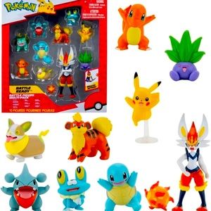 Pokemon Battle Figure Multipack 10pk Pikachu Squirtle Bulbasaur Cinderace SEALED